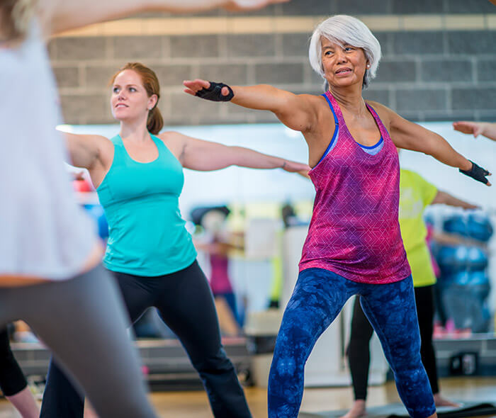 Women doing yoga